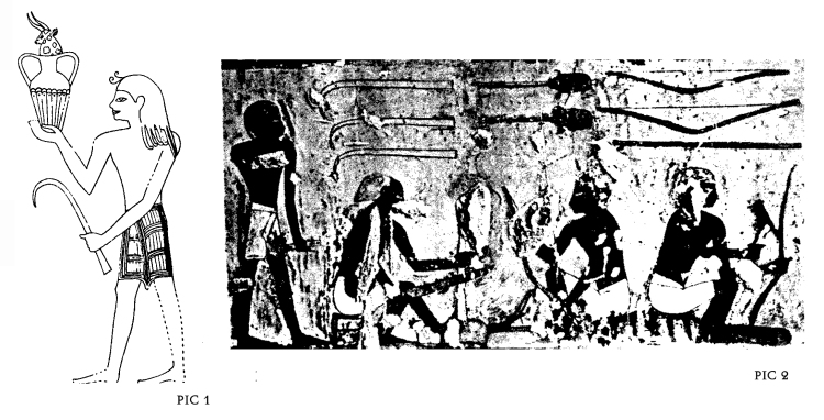 Pic 1: “Foreign tribute scene” from the tomb of tomb of Menkheperreseneb with a Minoan bearing a goat-horn. (Watchman, S., Aegeans in Theban Tombs, Orientalia Lovaniensia Analecta 20, Uitgeverij Peeters Leuven 1987, plate XXXVI ) Pic 2: Horns as they appear in the the scenes of “bowyers workshops” from the tomb of Menkheperreseneb. (Watchman, S., Aegeans in Theban Tombs, Orientalia Lovaniensia Analecta 20, Uitgeverij Peeters Leuven 1987, plate LIX )